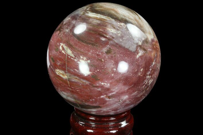 Bargain, Colorful Petrified Wood Sphere - Madagascar #92389